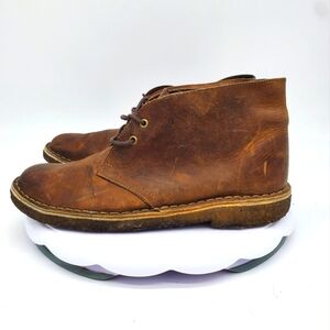 Clarks Shoe Men 6.5 M Originals Desert Boots Chukka Brown Leather Crepe